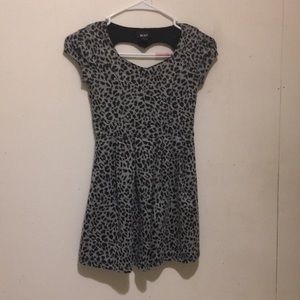 Black and grey cheetah print dress for girls